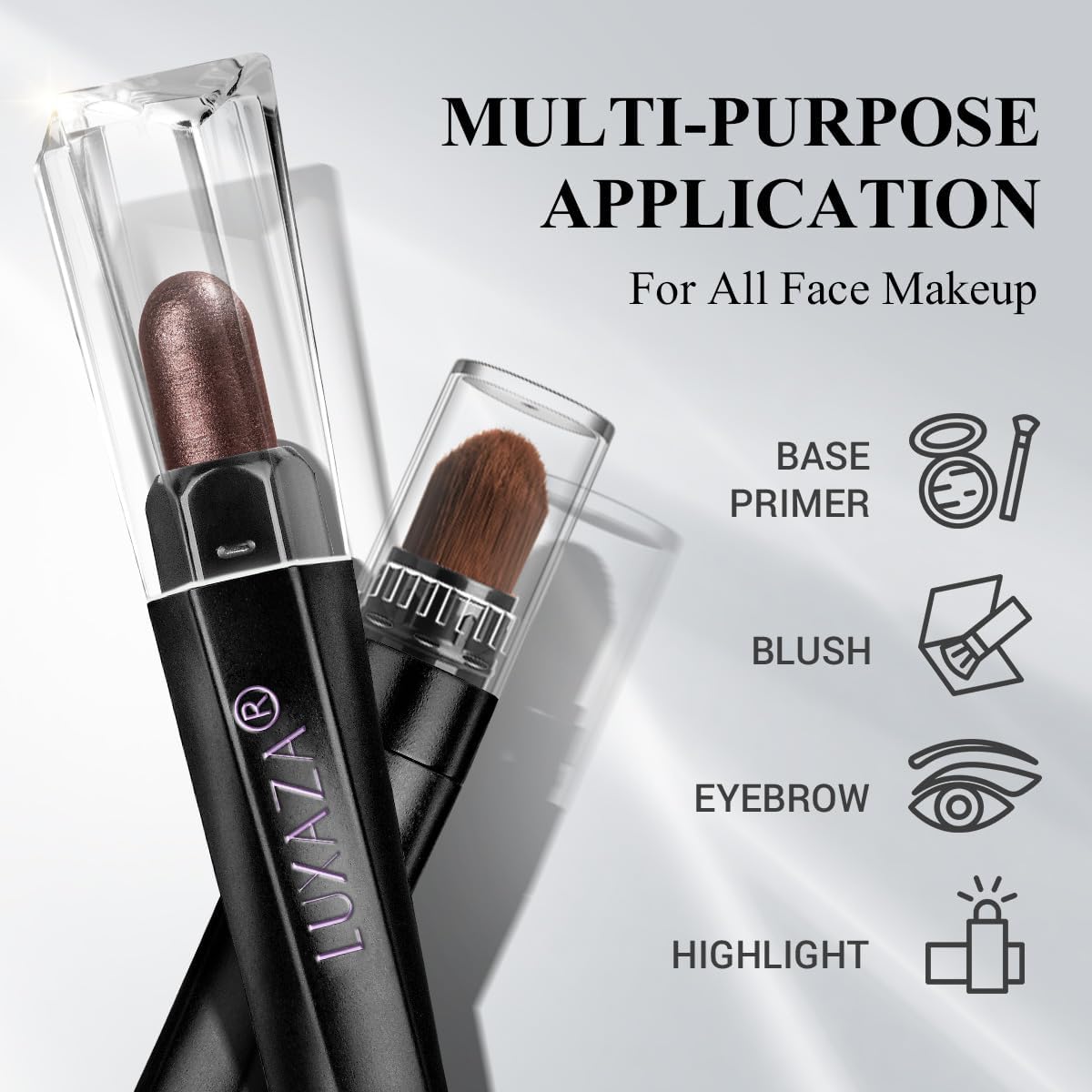 LUXAZA PRO brown eyeshadow stick twist-open mechanism simplifies loading.