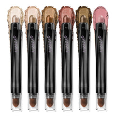 Luxaza Pro Brown Neutral eyeshadow stick collection swatch shows metallic shimmer finish