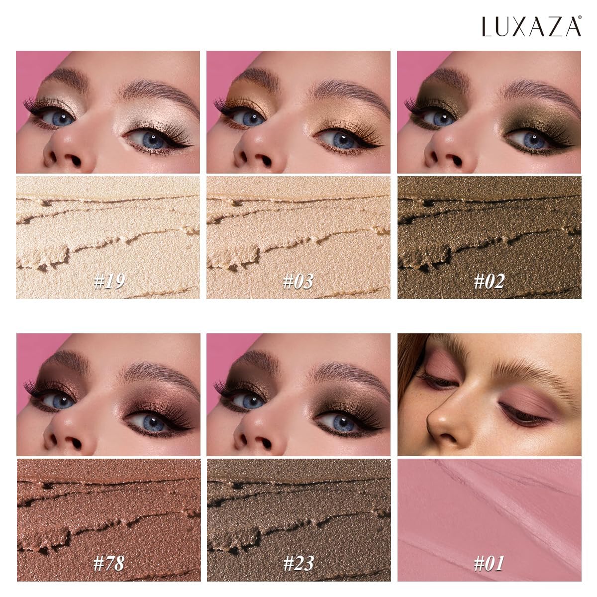 Luxaza Pro brown neutral eyeshadow stick swatch demonstrates smooth glide