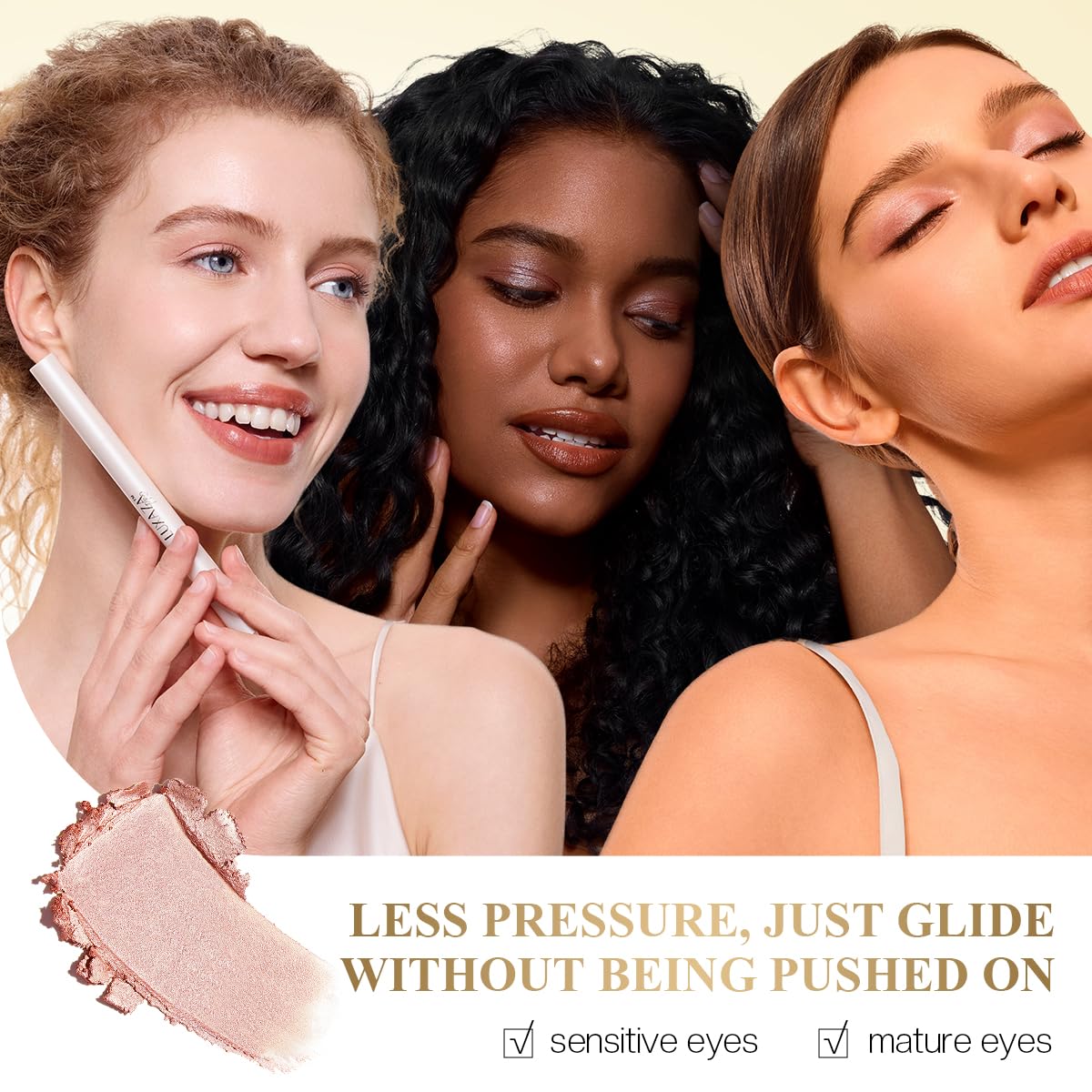 Luxaza Pro Peach-Bud long-wear formula applied in natural light.