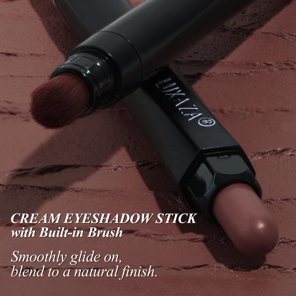 LUXAZA PRO Neutral Eyeshadow Stick built-in blending brush helps blend color seamlessly.