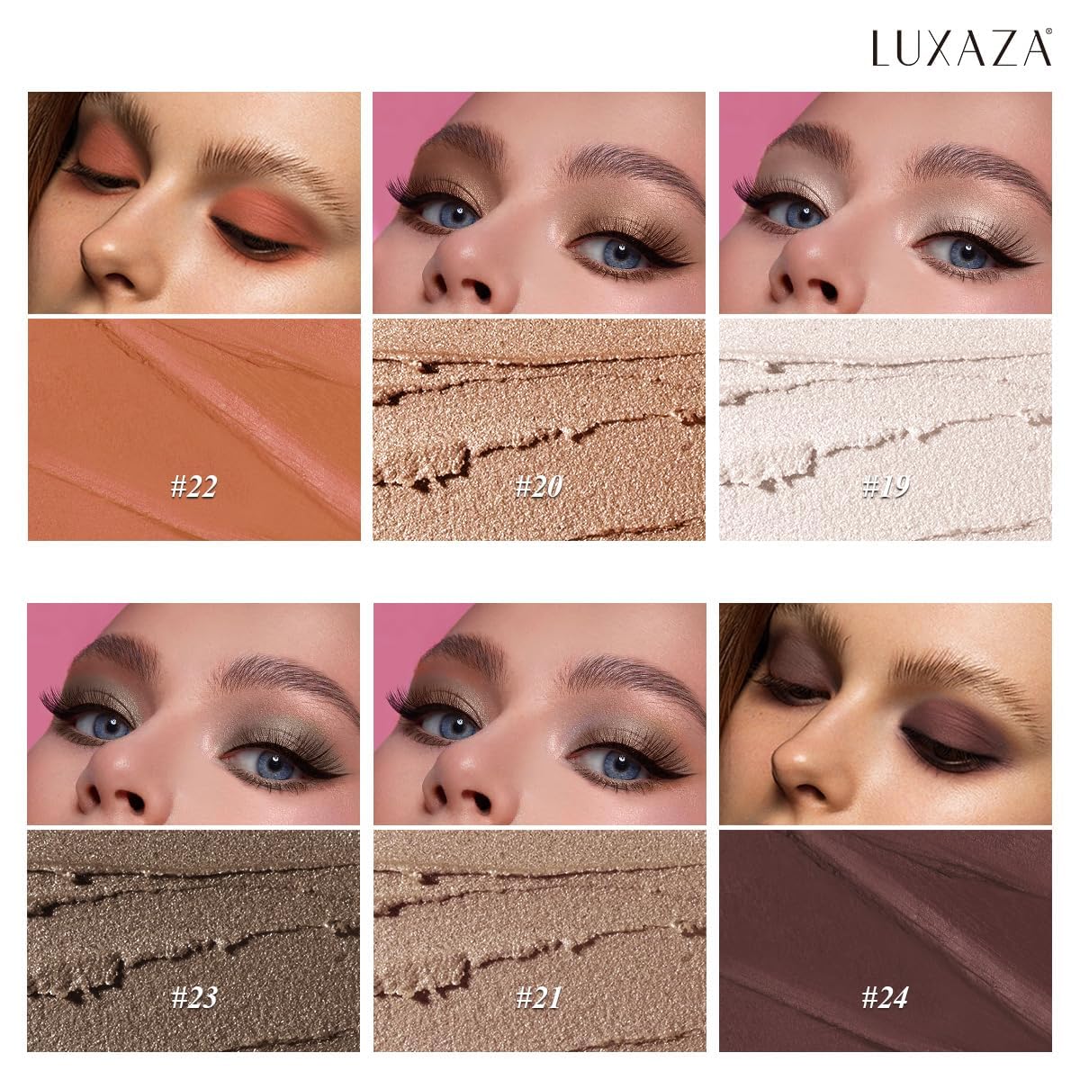 LUXAZA PRO Neutral Eyeshadow Stick metallic shimmer shade for radiant depth.
