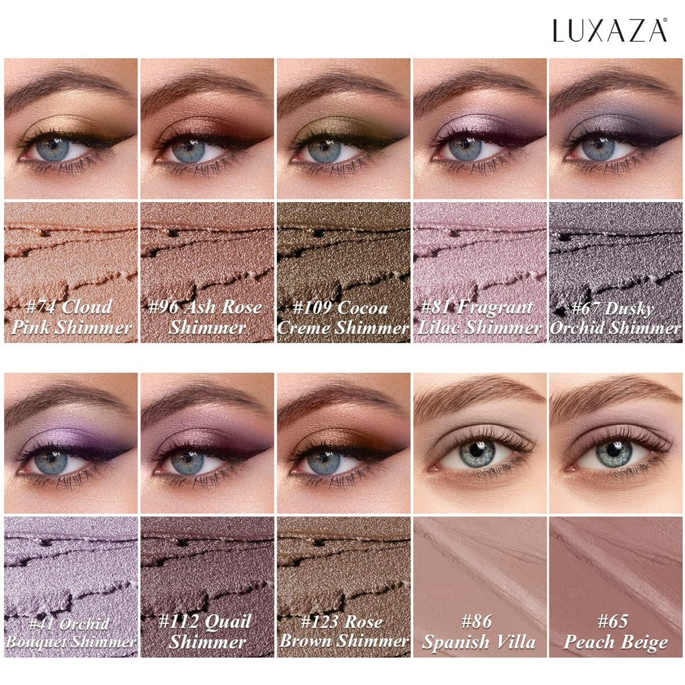 LUXAZA PRO neutral shimmer palette versatile day-to-night tones.