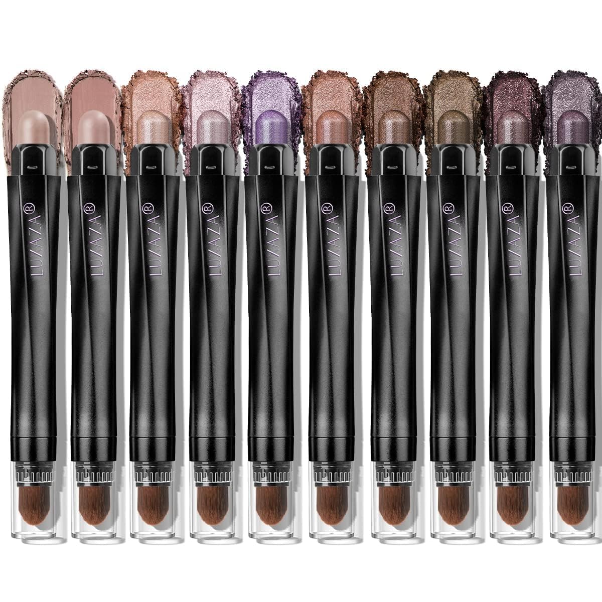 LUXAZA PRO plum eyeshadow stick 10-piece set for smooth, blendable color.