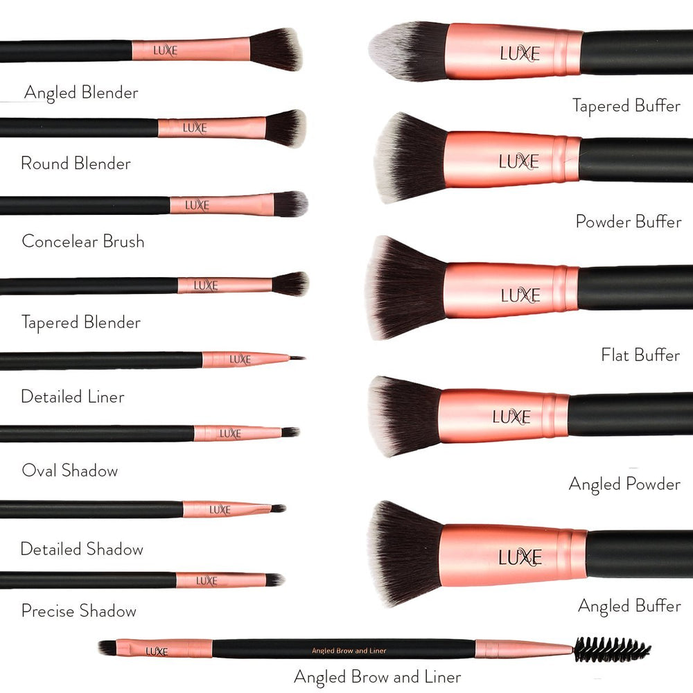 Luxe Premium Makeup Brushes Set eyeshadow blending brush for seamless shading