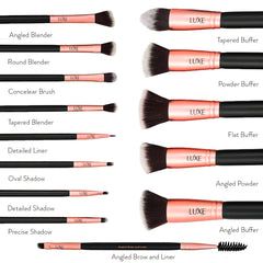 Luxe Premium Makeup Brushes Set eyeshadow blending brush for seamless shading