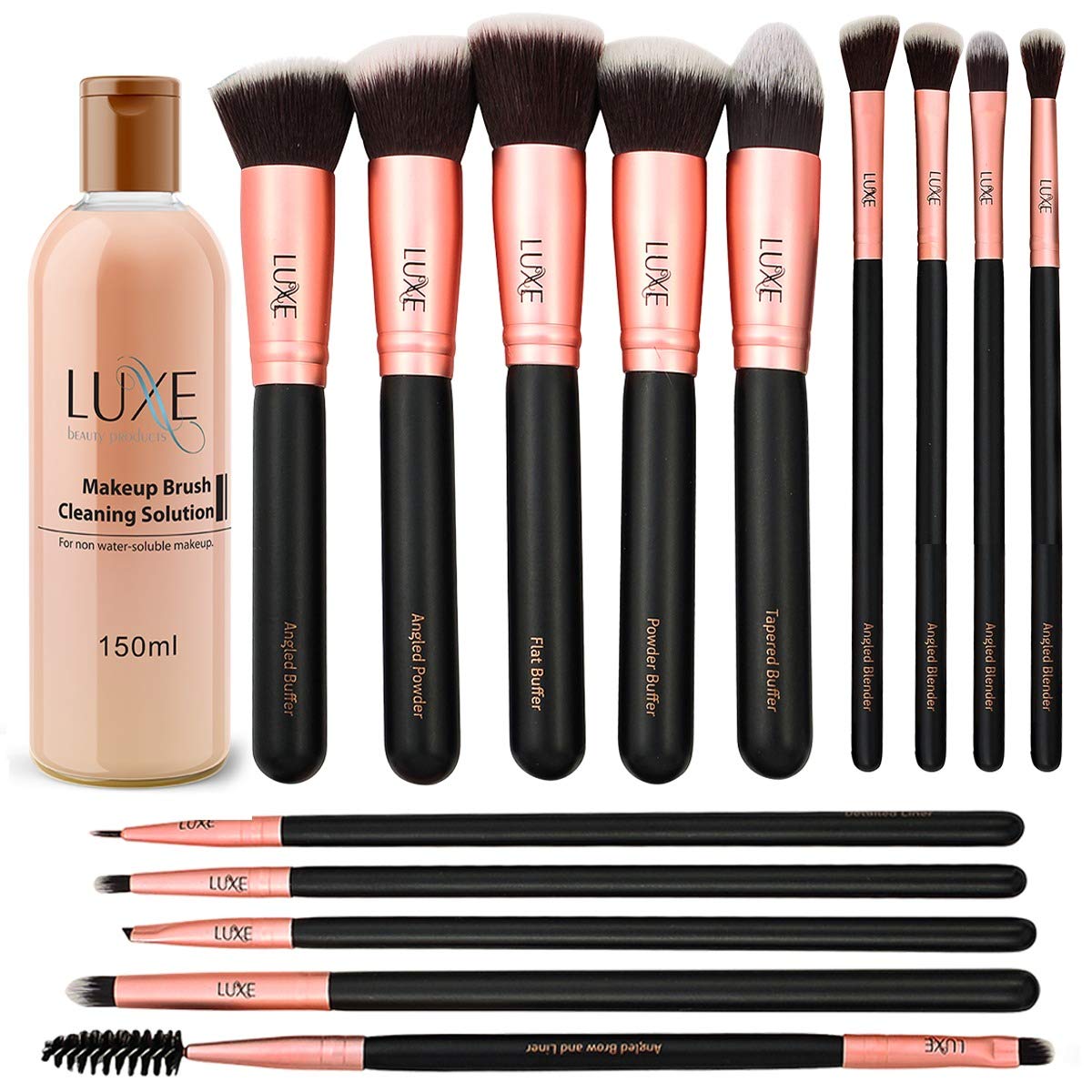 Luxe Premium Makeup Brushes Set foundation brush for flawless application