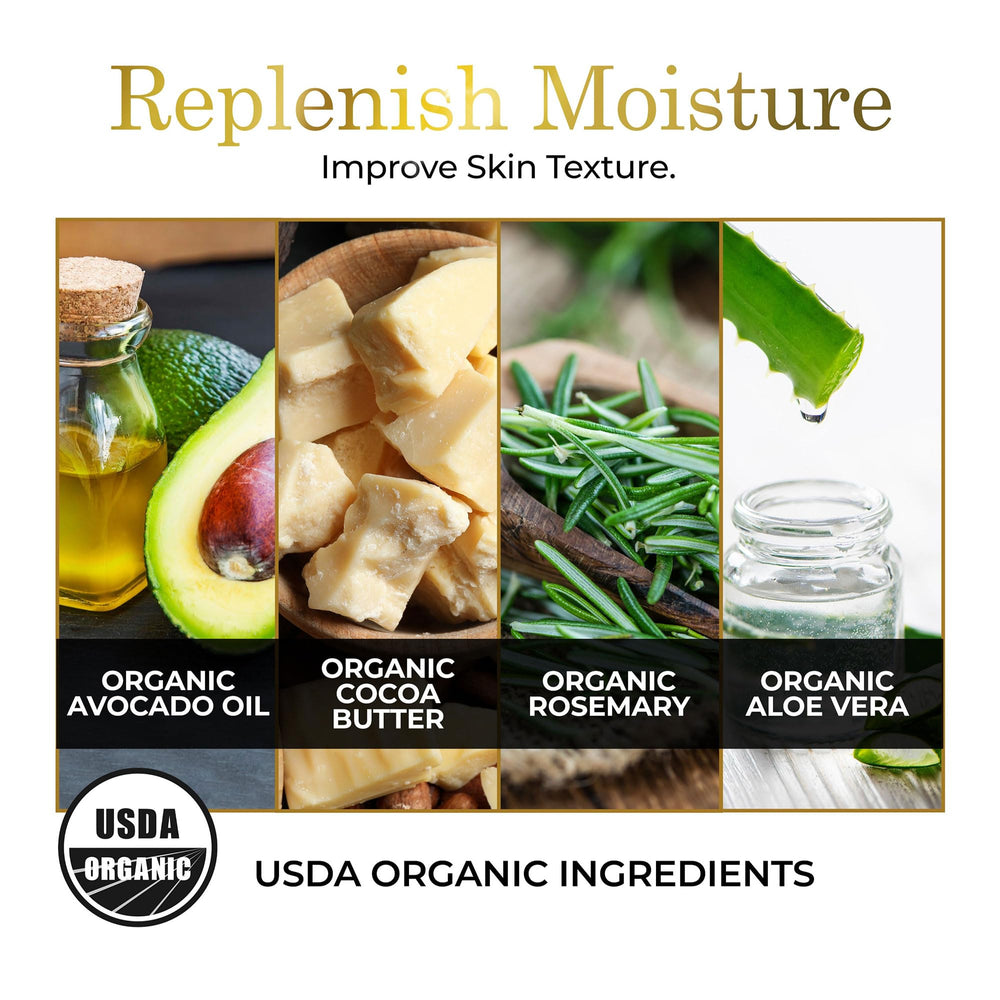 LUXEBEAUTY organic ingredients pack emphasizes vegan formula and purity.