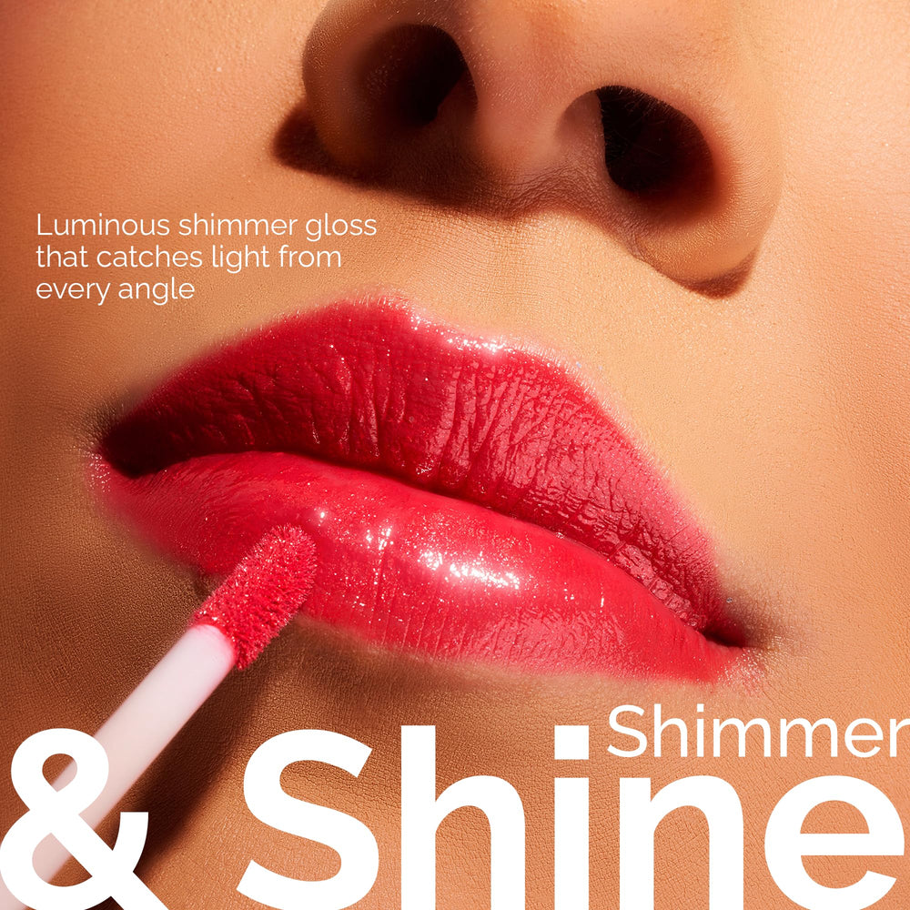 LuxeLip gloss application demonstrating silky, non-sticky texture