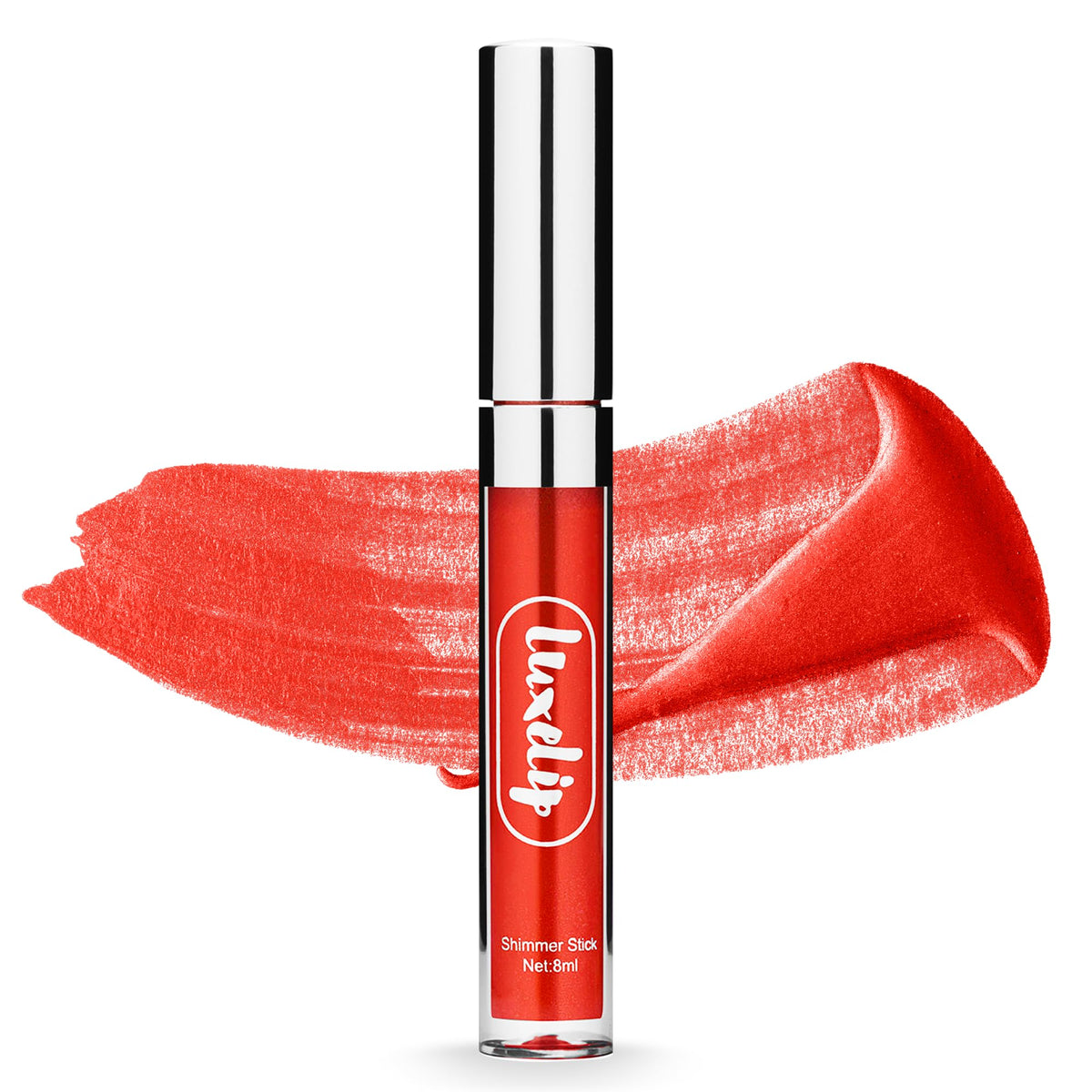 LuxeLip Matte Lipstick Chili Flake swatch showing moisturizing color for daily wear