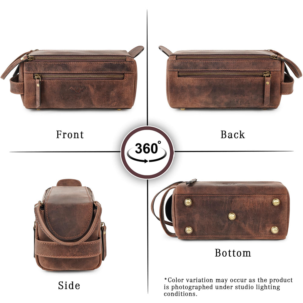 LUXEORIA dual-compartment design keeps larger items and small accessories organized.
