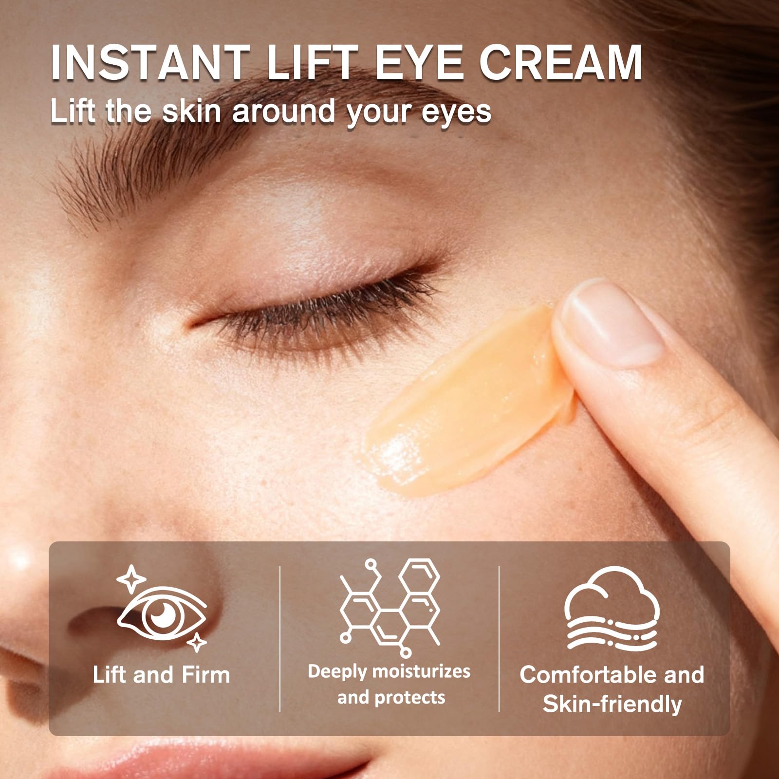 Luxeveria Eye Lifting Cream brush application for precise use