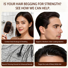 Luxeveria Flourishing Spray on thicker-looking strands after application