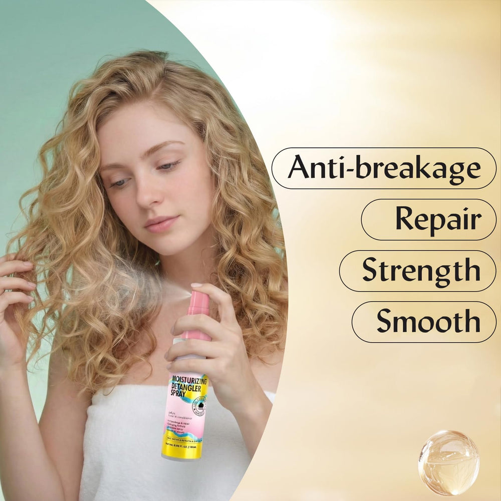 Luxfume detangler spray with castor oil nourishes and softens curls