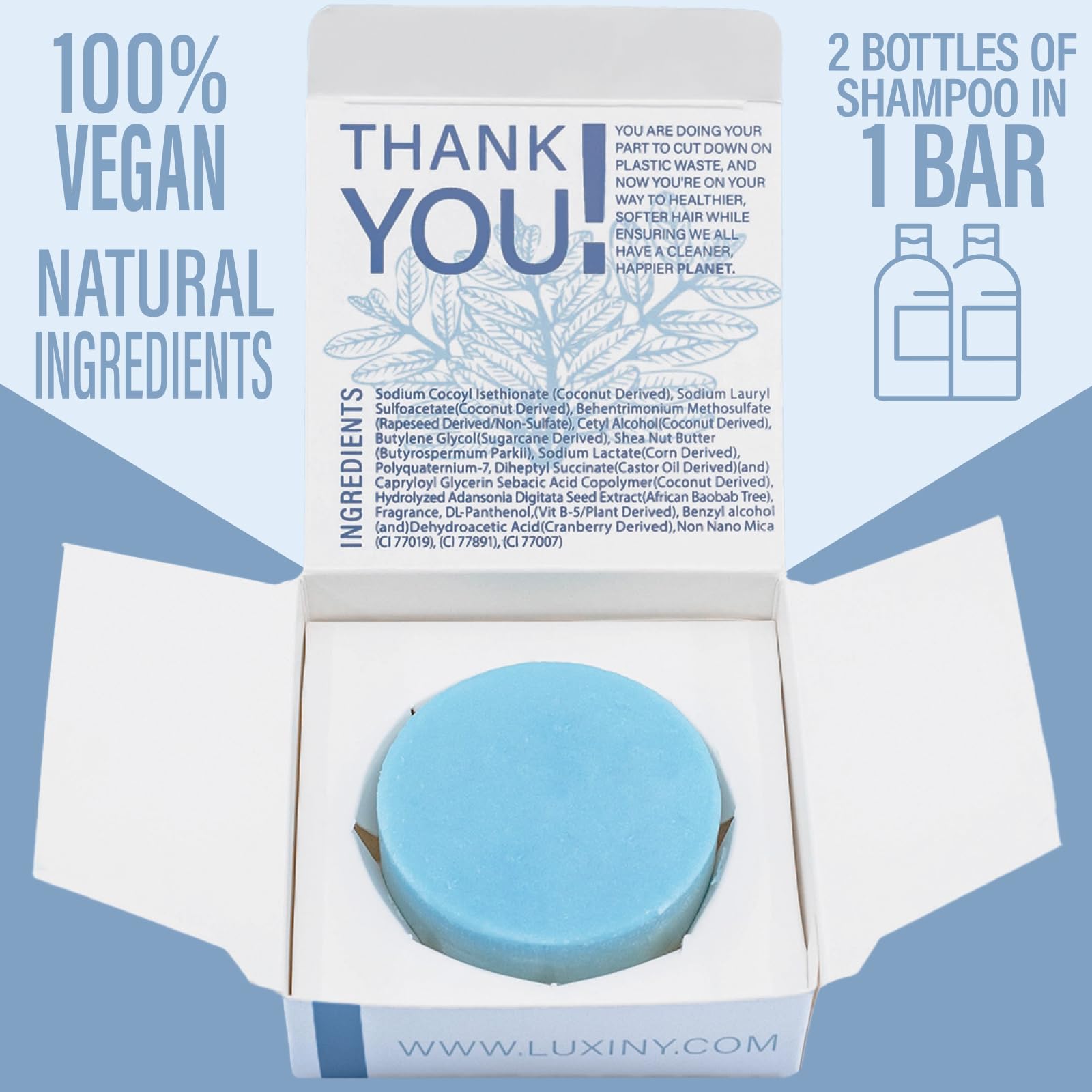 Close-up of Luxiny Bay Rum solid conditioner bar for everyday use