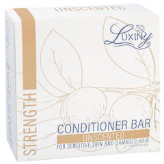 Luxiny fragrance-free conditioner bar packaging showing eco-friendly design for sustainability.