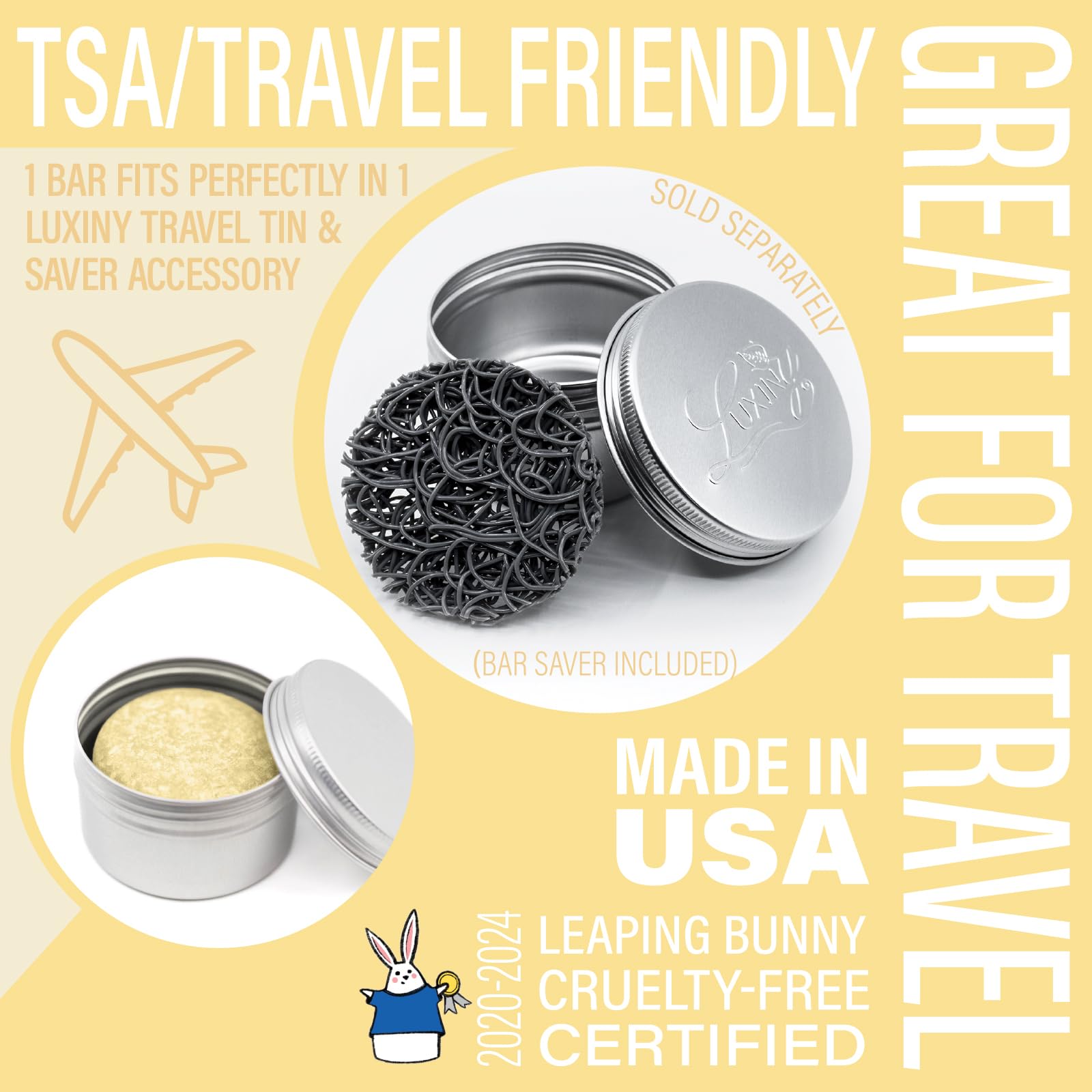 Luxiny Pina Colada Shampoo Bar nourishes with coconut oil and mango butter.
