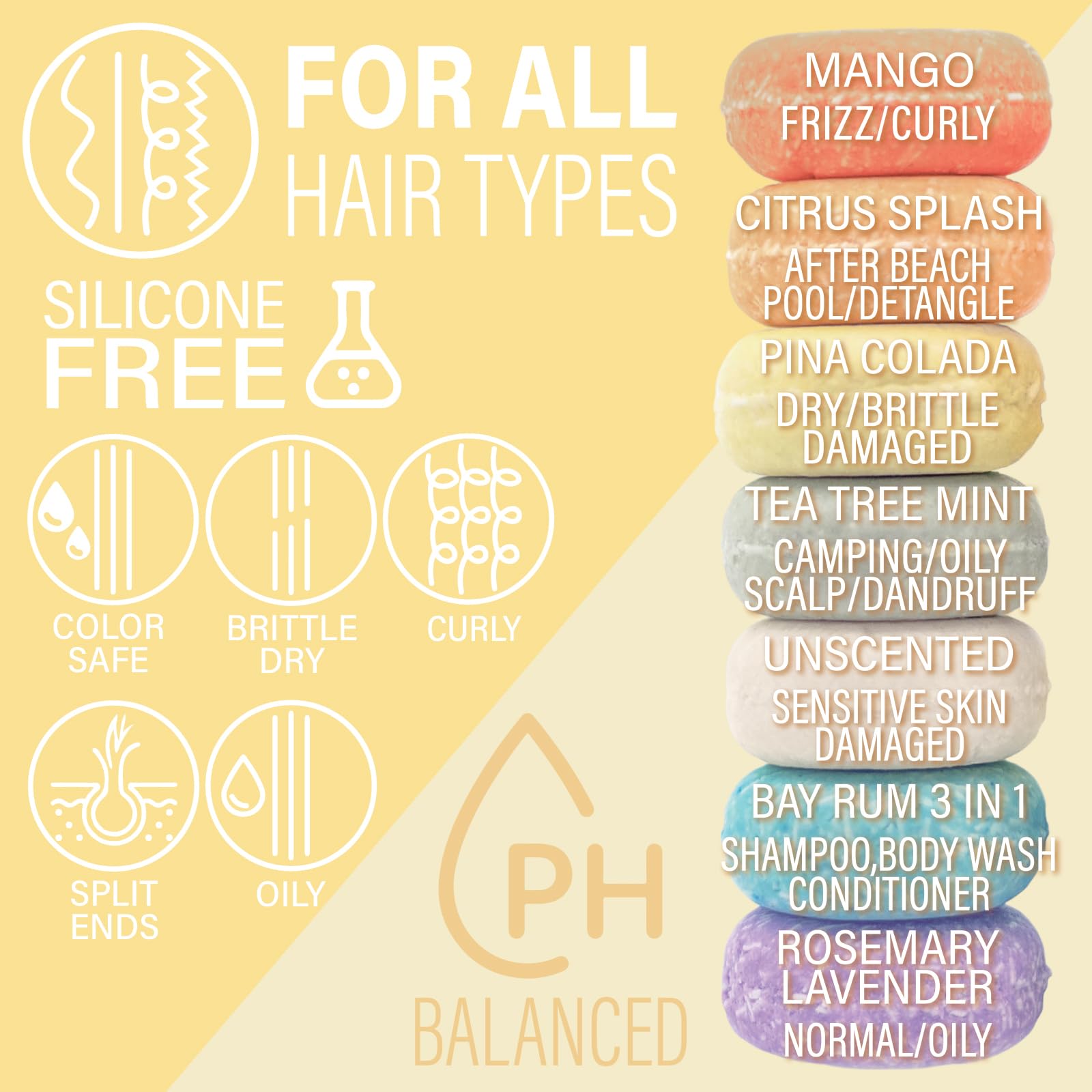Luxiny Pina Colada Shampoo Bar is vegan and sulfate-free for sensitive scalps.