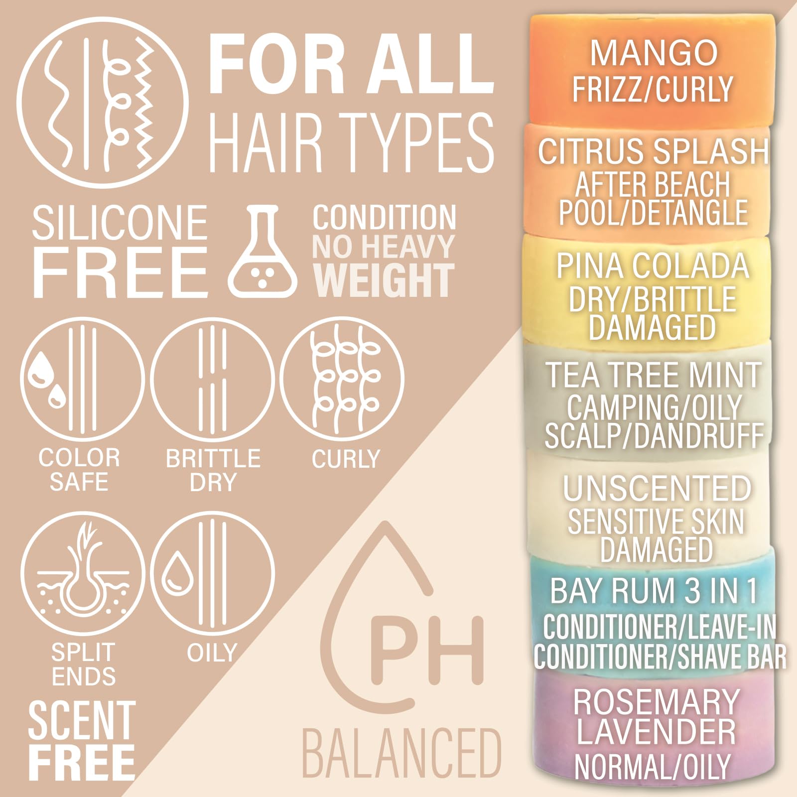 Luxiny sulfate-free conditioner bar formula suitable for gentle washing.