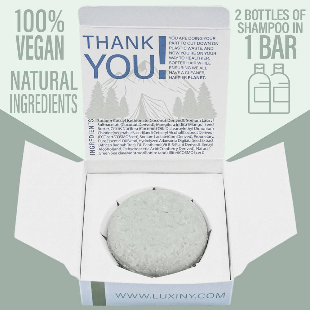 Luxiny Tea Tree Mint Conditioner Bar close-up for detangling hydration