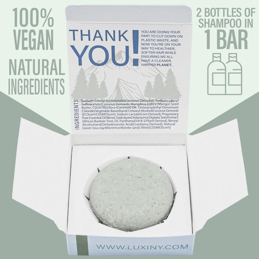 Luxiny Tea Tree Mint Conditioner Bar close-up for detangling hydration