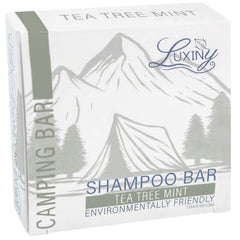 Luxiny Tea Tree Mint Shampoo Bar packaging promotes eco-friendly design for sustainable haircare