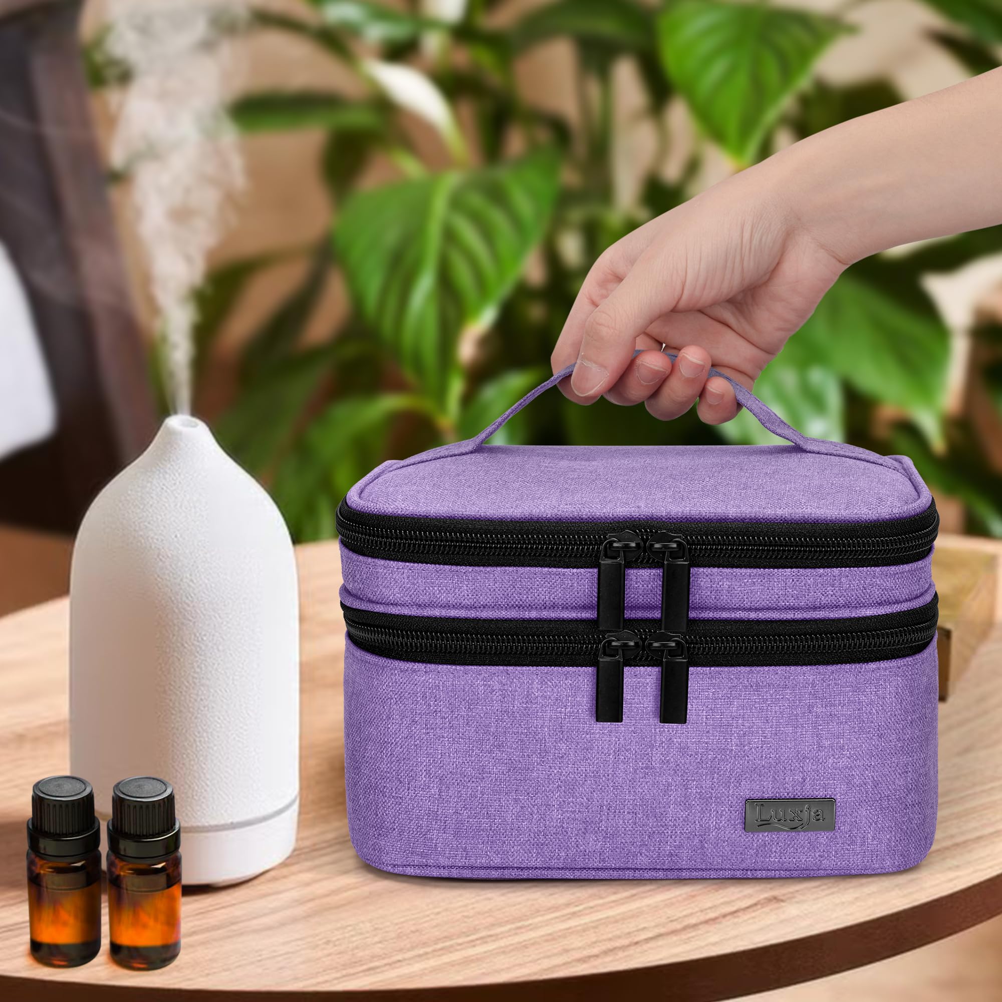 Luxja top-handle design for upright, comfortable carrying.