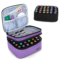 LUXJA essential oil case purple outer shell protects bottles during travel