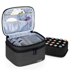 LUXJA essential oils bag with 20-bottle capacity, ideal for travel and organization.