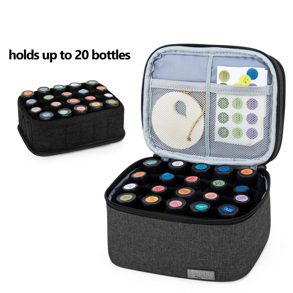 Detachable bottle dividers allow flexible arrangement for various bottle sizes in the LUXJA bag.