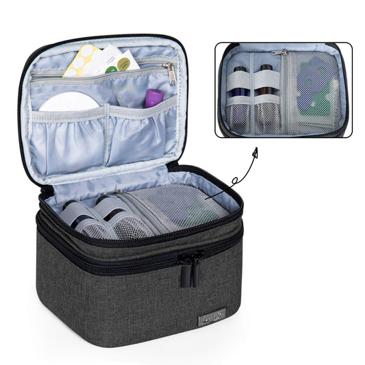 LUXJA essential oils bag features a double-layer design that keeps bottles neatly organized.