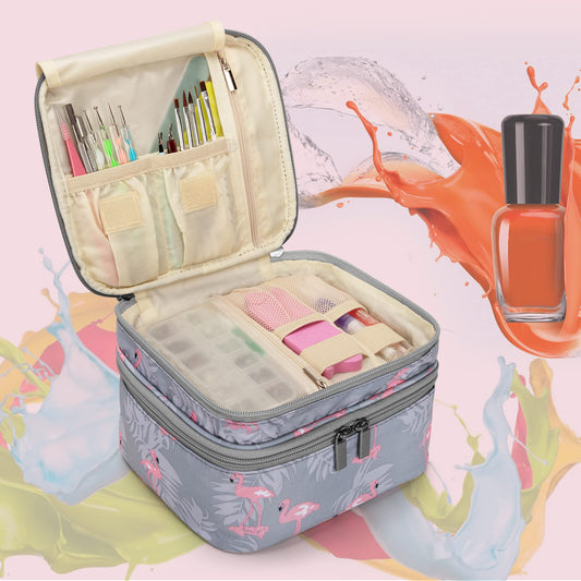 LUXJA case interior shows double-layer layout for organized bottles