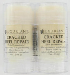 Luxuriant Cracked Heel Repair twin-pack with two 2.5oz tubes for at-home care.