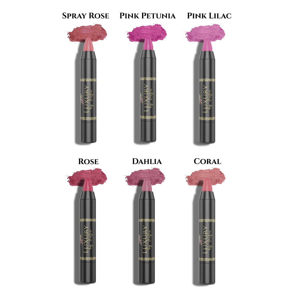 Luxury by Sofia Dahlia on lips demonstrates hydrating, long-lasting color