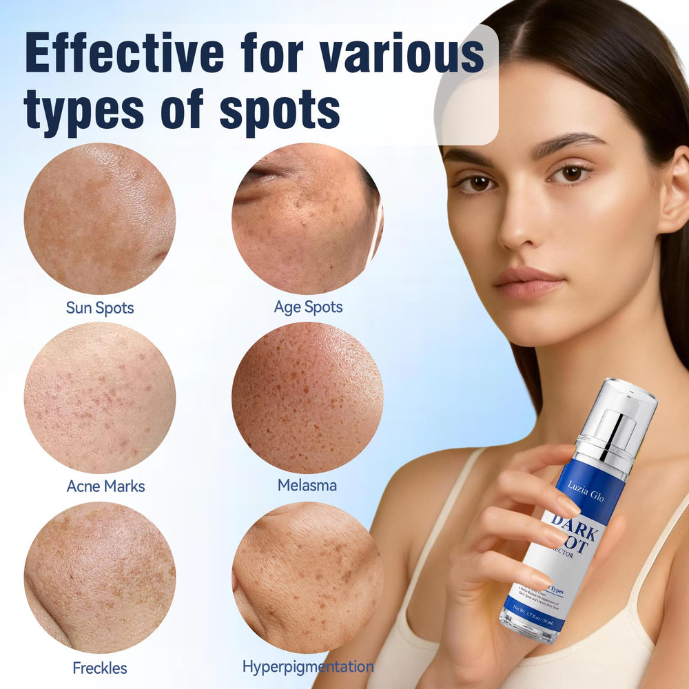Luzia Glo ingredients panel highlights niacinamide, tranexamic acid for brightening support.