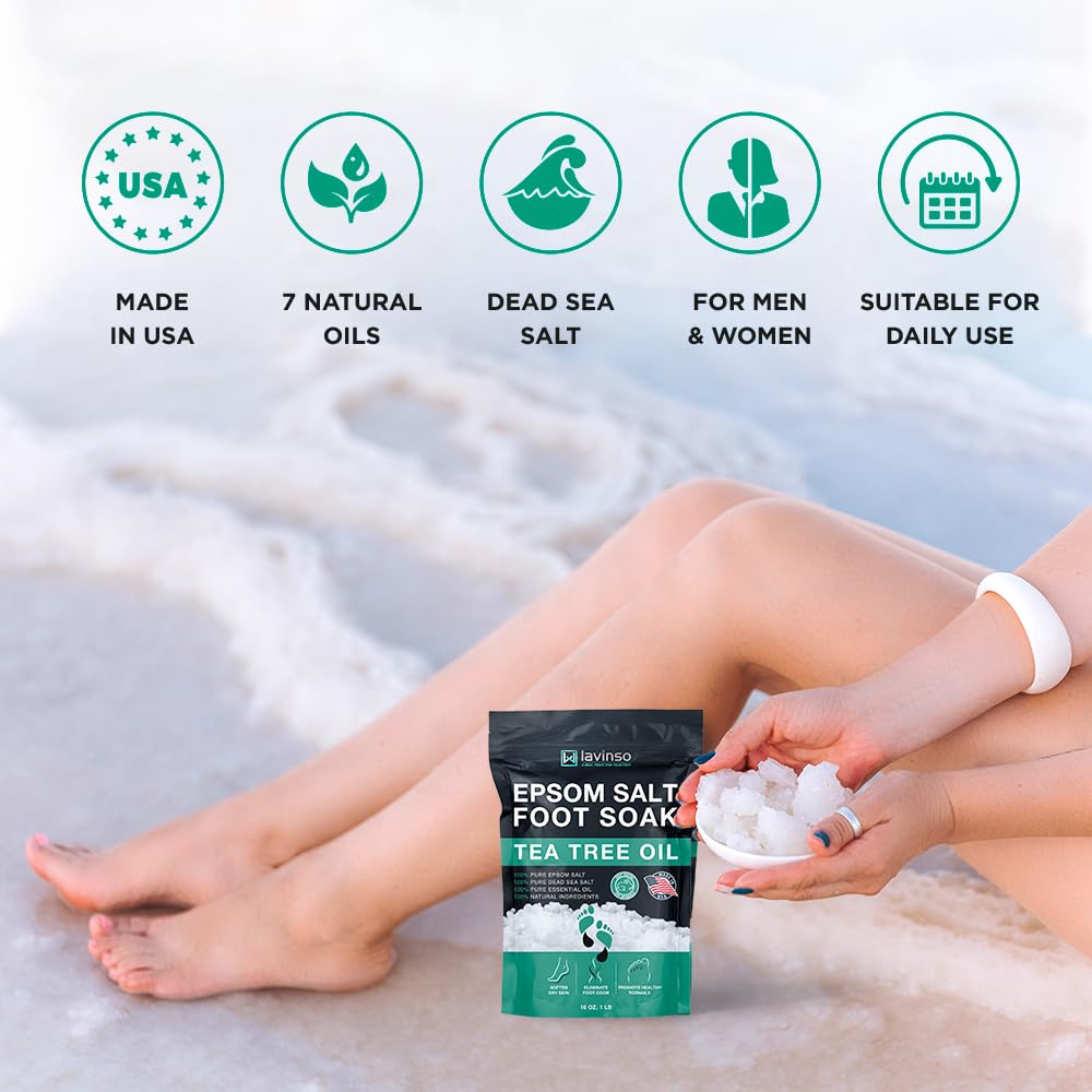 LV LAVINSO foot-care routine shot suggesting post-soak relaxation