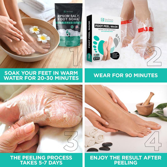 LV LAVINSO peel progress reveals smoother feet after use