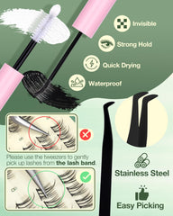 Lvmixwig included lash tweezers for precise placement