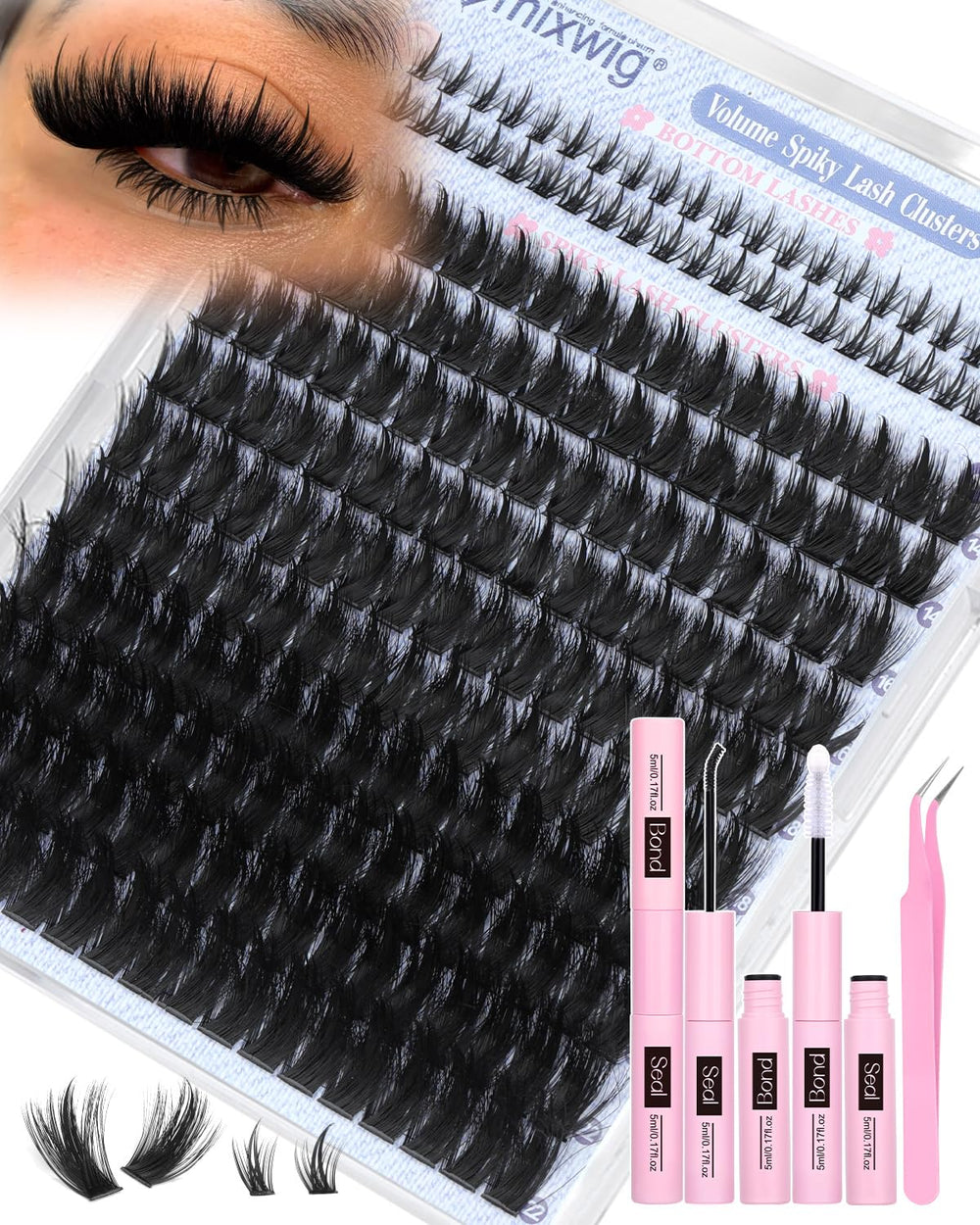 Lvmixwig Wispy Lash Clusters Spikes showcase dramatic volume for bold eye looks.