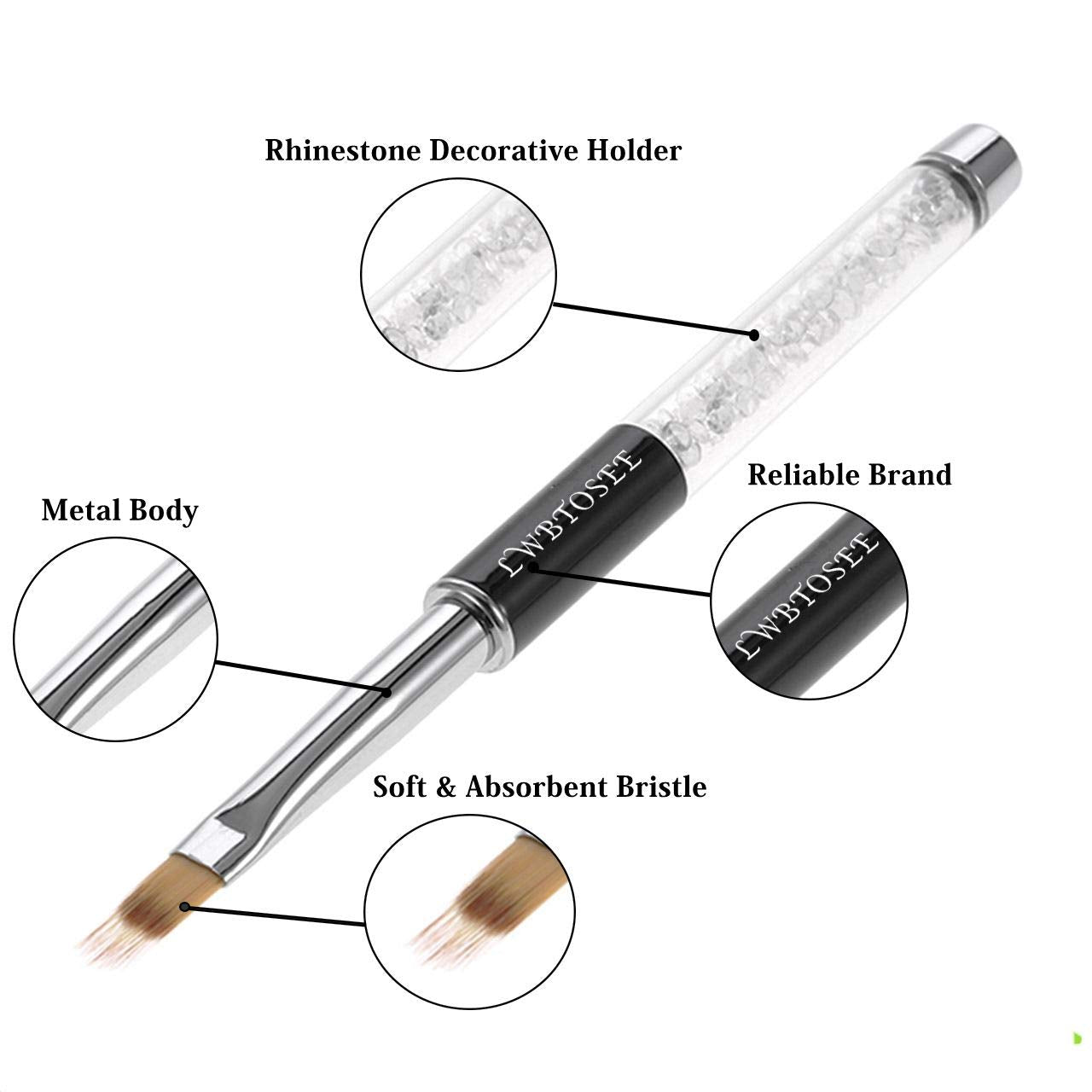 LWBTOSEE gel and acrylic nail art brush for accurate painting.