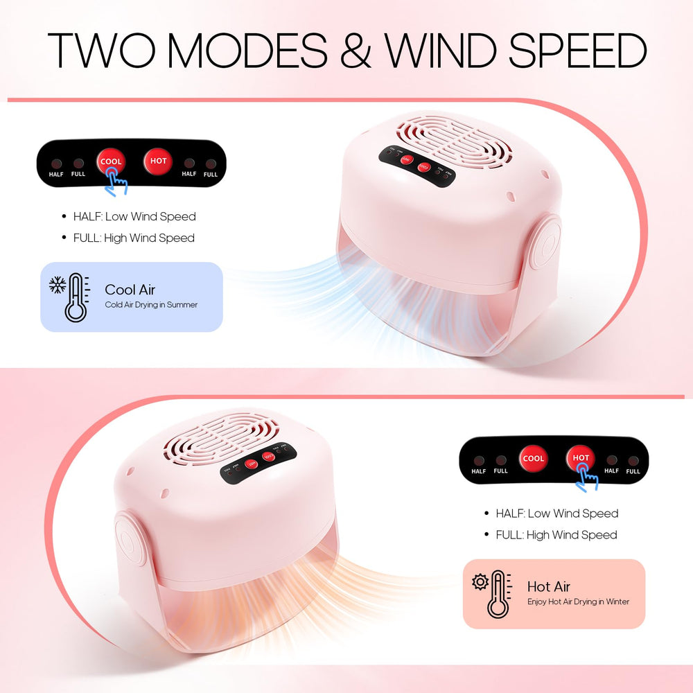 LXIANGN Nail Fan Dryer offering warm and cool air options for comfort