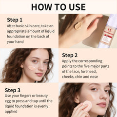 LXSKN 6-in-1 foundation swatch reveals natural glow