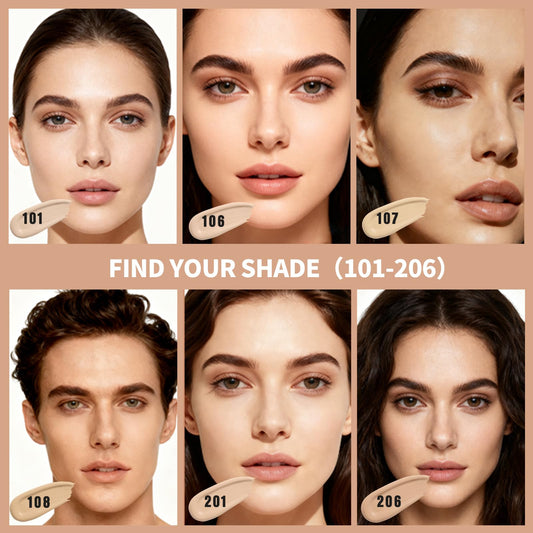 LXSKN foundation application swirl showing smooth blend and satin finish on skin.