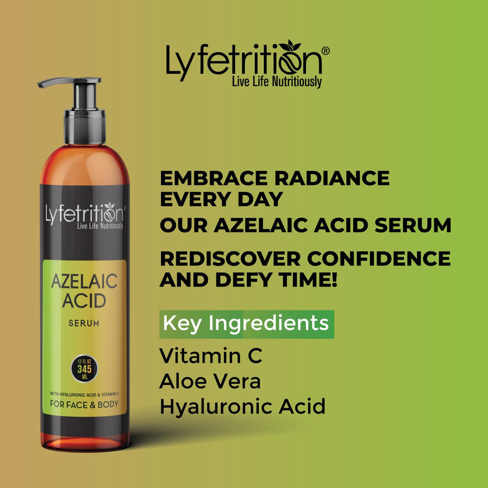 Lyfetrition azelaic serum label close-up highlighting ingredients