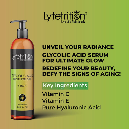 Close-up texture of Lyfetrition glycolic serum showing a smooth melt-away formula