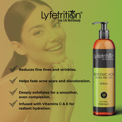 Dropper dispensing Lyfetrition glycolic 30% renewal serum for easy layering