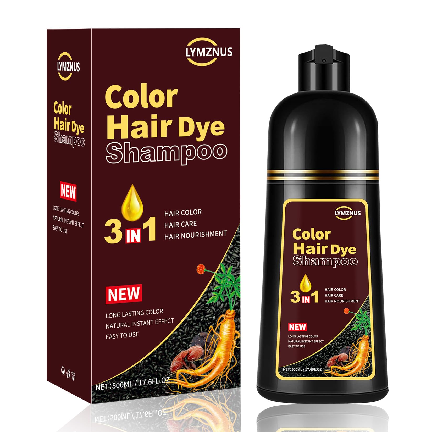 Lymznus Blonde Brown Hair Dye Shampoo application for quick at-home color.