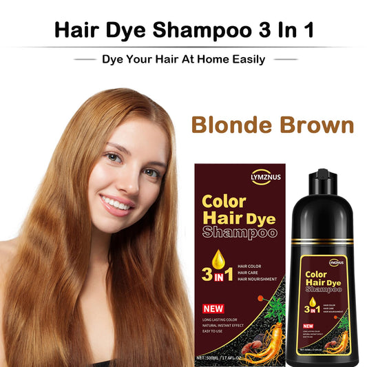 Lymznus 3-in-1 hair color shampoo bottle for convenient at-home use.