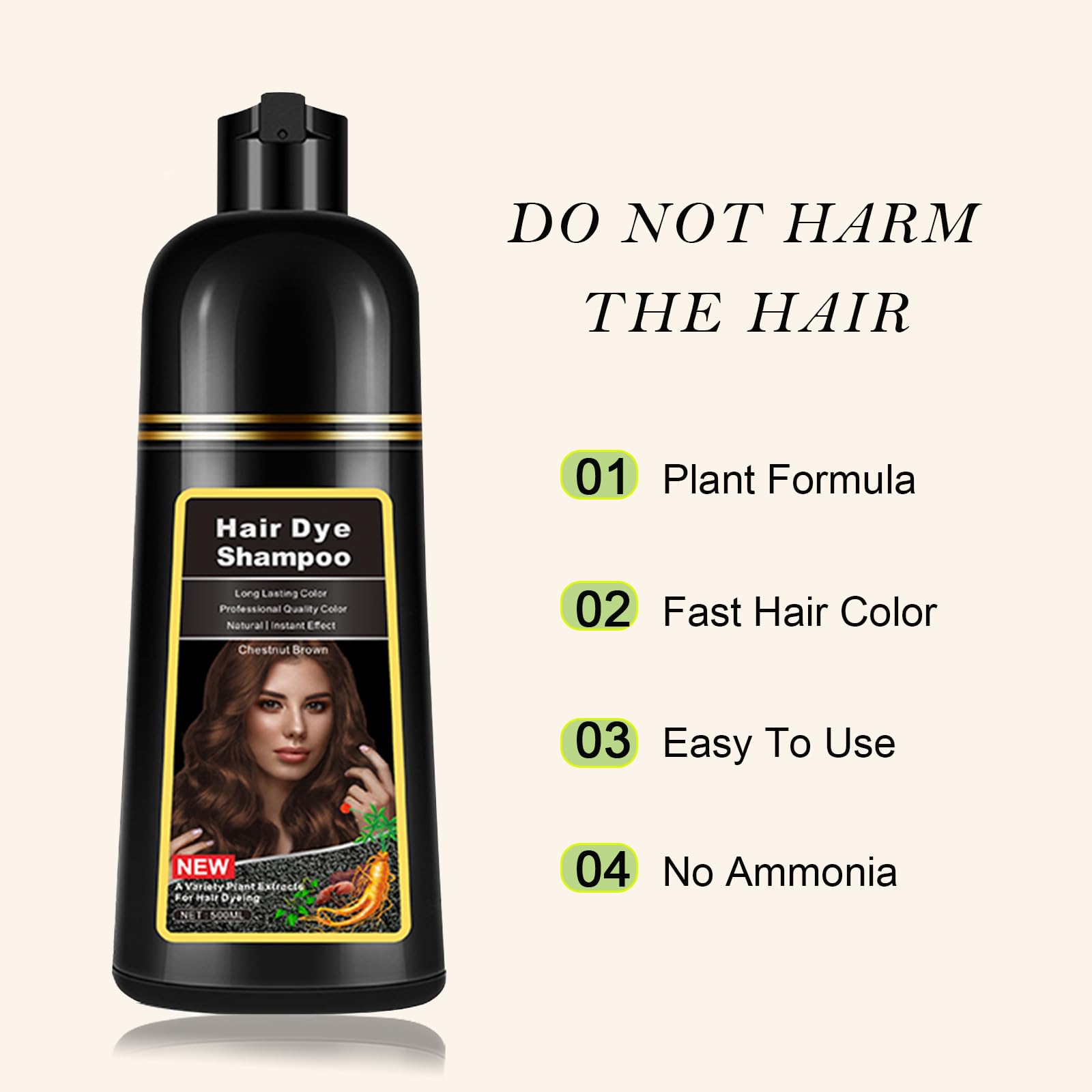 Lymznus Chestnut Brown Hair Dye Shampoo provides even color on all hair types