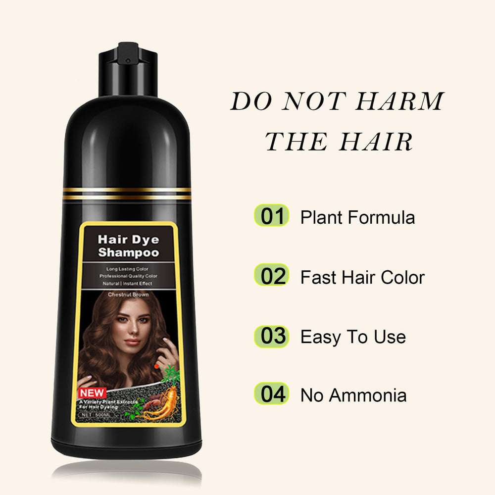 Lymznus Chestnut Brown Hair Dye Shampoo provides even color on all hair types